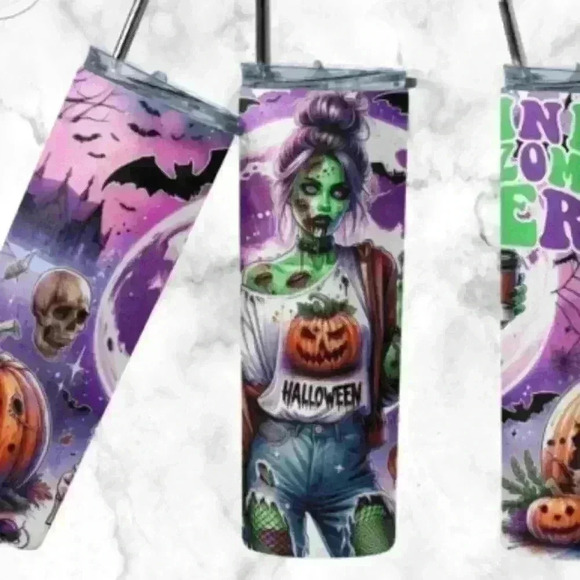 Nwt In my zombie era 20oz tumbler with straw and cleaner - Picture 2 of 2